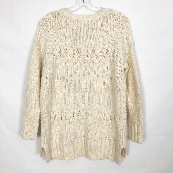American Eagle Fisherman Wool Blend Old Money Academia Chunky Sweater Sz Medium - Picture 6 of 11